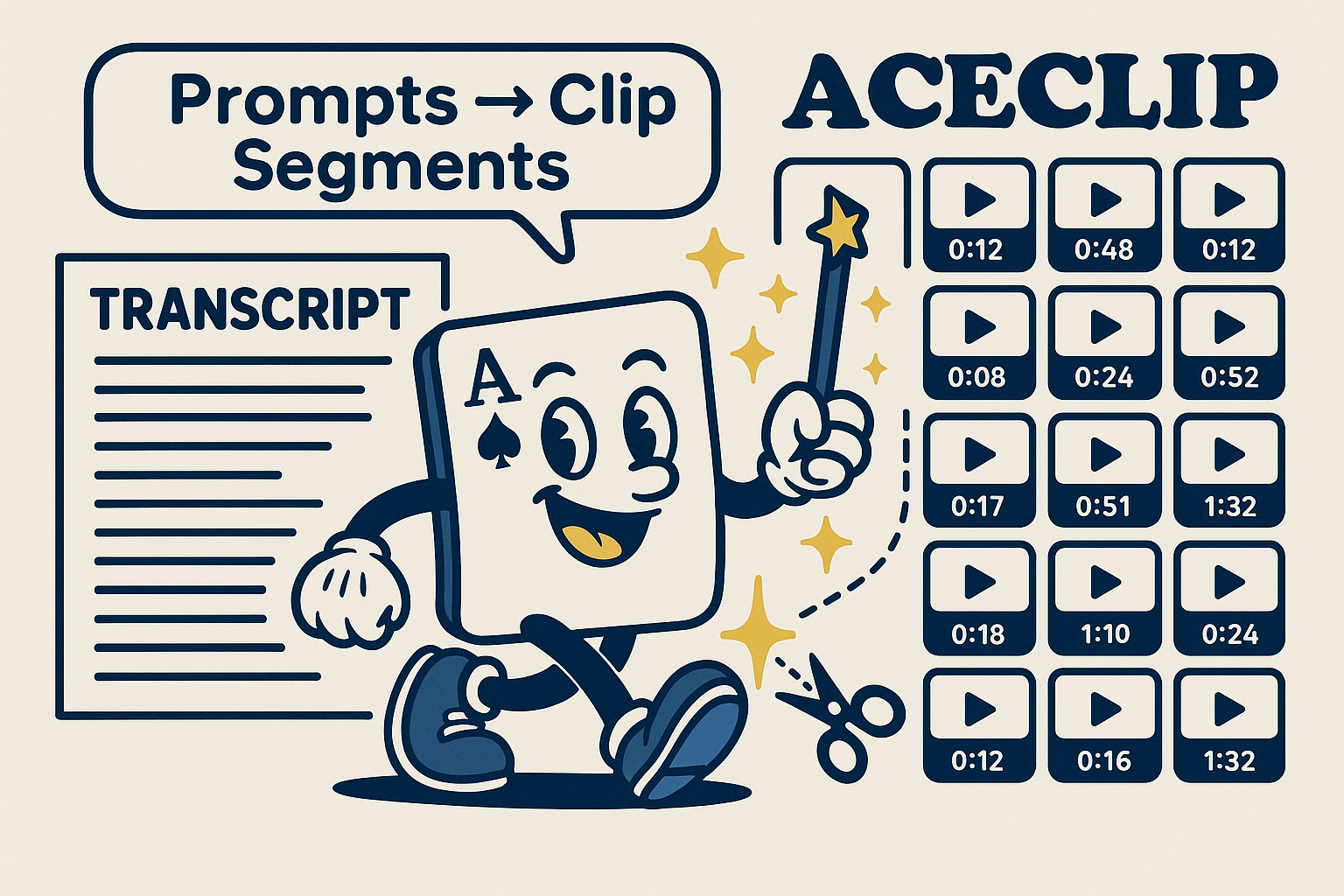 Transcript to viral clips transformation